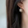imageCZ Snowflake Dangle Stud Earrings for Women Girls S925 Sterling Silver Cubic Zirconia Pierced Ear 20g Ball Bead Stud Crystal Star Drop Post Pin Earrings Huggie Fashion Wedding Jewelry gold plated