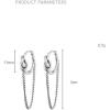 imageVintage Chain Drop Love Knot Small Hoop Earrings for Women Girls Men 925 Sterling Silver Tassel Link Dangle Huggie Hoops Cuff Cartilage Tragus Daith Minimalist Fashion Personalized Punk Jewelry Gifts