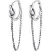 imageVintage Chain Drop Love Knot Small Hoop Earrings for Women Girls Men 925 Sterling Silver Tassel Link Dangle Huggie Hoops Cuff Cartilage Tragus Daith Minimalist Fashion Personalized Punk Jewelry Gifts