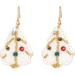 imageBeaded Christmas Earrings for Women Girls Colorful Cubic Zirconia White Green Red Ball Beads Statement Drop Dangling Hook Stud Hypoallergenic Boho Xmas New Year Jewelry Gifts Christmastree