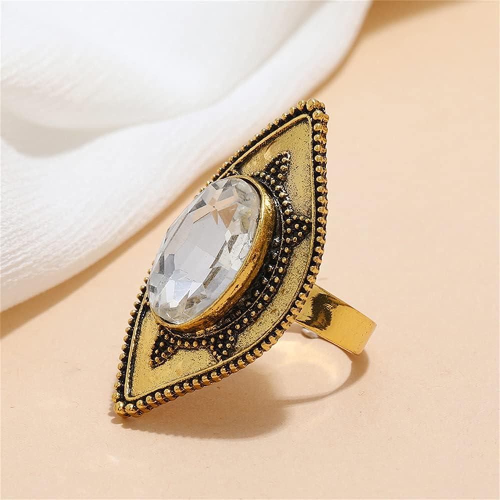 imageVintage CZ Evil Eye Big Statement Ring for Women Girls Oxidized Gold Plated Turtle Adjustable Expandable Boho Open Band Promise Rings Comfort Fit Indian Bollywood Cocktail Party Y2K Jewelry