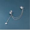 imageS925 Sterling Silver CZ Star Ear Cuff Tassel Stud Earring for Women Girls Cubic Zirconia Charms Huggie Small Hoop Cartilage Climber Crawler Wrap Dangle Drop Post Pin Earring Fashion Jewelry One Piece