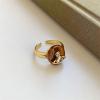 imageVintage Saturn 925 Sterling Silver CZ Engatement Ring for Women Girls Statement Wedding Imitation Tiger Eye Planet Star Universe Open Band Finger Rings Comfort Fit Fashion Retro Jewelry Delicate Gift