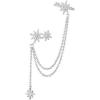 imageCZ Star Ear Cuff Tassel Stud Earring for Women Girls Cubic Zirconia Charms Huggie Star Small Hoop Cartilage Climber Crawler Wrap Dangle Drop Earring Sterling Silver Post Pin Fashion Jewelry One Piece
