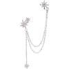 imageS925 Sterling Silver CZ Star Ear Cuff Tassel Stud Earring for Women Girls Cubic Zirconia Charms Huggie Small Hoop Cartilage Climber Crawler Wrap Dangle Drop Post Pin Earring Fashion Jewelry One Piece