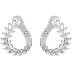 imageMinimalist Olive Leaf Sterling Silver Small Hoop Earrings for Women Girls Unique Hypoallergenic Cartilage Cuff Clip on Huggie Hoops Fashion Dainty Nickel Free Jewelry