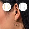 imageTiny Cute Safety Pin Cartilage Sterling Silver Small Hoop Earrings for Women Girls Minimalist Elegant Simple Chic Hoops Hypoallergenic Ear Piercing Fashion Body Jewelry 17mm Silver
