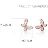 imageDainty Small Butterfly Earrings for Women Girls 925 Sterling Silver 14K Rose Gold Plated Cubic Zirconia Crystal Pink Enamel Animal Insect Stud Cartilage Hypoallergenic Post Pin Jewelry Gifts