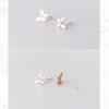 imageDainty Small Butterfly Earrings for Women Girls 925 Sterling Silver 14K Rose Gold Plated Cubic Zirconia Crystal Pink Enamel Animal Insect Stud Cartilage Hypoallergenic Post Pin Jewelry Gifts