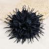 image:image18cm7in Dainty Spiky Fabric Flower Brooch Pin for Women Girls Elegant Crystal Colorful PomPom Fluffy Floral Peony Brooches Lapel Hair Pins Trendy Party Dress Accessories JewelryNavy