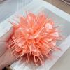 image:image18cm7in Dainty Spiky Fabric Flower Brooch Pin for Women Girls Elegant Crystal Colorful PomPom Fluffy Floral Peony Brooches Lapel Hair Pins Trendy Party Dress Accessories JewelryOrangepink