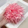 image:image18cm7in Dainty Spiky Fabric Flower Brooch Pin for Women Girls Elegant Crystal Colorful PomPom Fluffy Floral Peony Brooches Lapel Hair Pins Trendy Party Dress Accessories JewelryPink