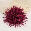 image:image18cm7in Dainty Spiky Fabric Flower Brooch Pin for Women Girls Elegant Crystal Colorful PomPom Fluffy Floral Peony Brooches Lapel Hair Pins Trendy Party Dress Accessories JewelryWine Red