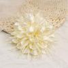 image:image18cm7in Dainty Spiky Fabric Flower Brooch Pin for Women Girls Elegant Crystal Colorful PomPom Fluffy Floral Peony Brooches Lapel Hair Pins Trendy Party Dress Accessories JewelryBeige