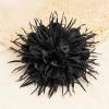 image:image18cm7in Dainty Spiky Fabric Flower Brooch Pin for Women Girls Elegant Crystal Colorful PomPom Fluffy Floral Peony Brooches Lapel Hair Pins Trendy Party Dress Accessories JewelryBlack