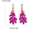 image:imageVintage Peacock Dangle Earrings for Women 14K Gold Plated Green Crystal Feather Peafowl Statement Drop Dangling Stud Earring Boho Exaggerated Birthday Holiday Jewelry GiftsFuchsia