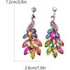 image:imageVintage Peacock Dangle Earrings for Women 14K Gold Plated Green Crystal Feather Peafowl Statement Drop Dangling Stud Earring Boho Exaggerated Birthday Holiday Jewelry GiftsRainbow