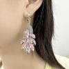 image:imageVintage Peacock Dangle Earrings for Women 14K Gold Plated Green Crystal Feather Peafowl Statement Drop Dangling Stud Earring Boho Exaggerated Birthday Holiday Jewelry GiftsLight Pink