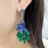 image:imageVintage Peacock Dangle Earrings for Women 14K Gold Plated Green Crystal Feather Peafowl Statement Drop Dangling Stud Earring Boho Exaggerated Birthday Holiday Jewelry GiftsBlue Green