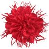 image:image18cm7in Dainty Spiky Fabric Flower Brooch Pin for Women Girls Elegant Crystal Colorful PomPom Fluffy Floral Peony Brooches Lapel Hair Pins Trendy Party Dress Accessories JewelryRed