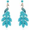 image:imageVintage Peacock Dangle Earrings for Women 14K Gold Plated Green Crystal Feather Peafowl Statement Drop Dangling Stud Earring Boho Exaggerated Birthday Holiday Jewelry GiftsTurquoise