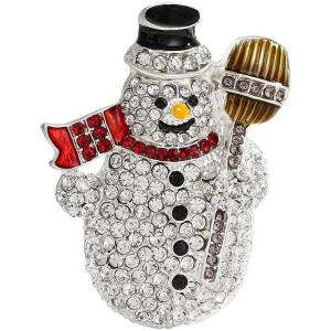 image:imageRhinestone Snowman Winter Brooch Pin for Women Men SilverTone Crystal Christmas Holiday Brooches Lapel Pins for Hat Bag Suit Scarf Cute Festival Party Dress Accessories Jewelry Gift Souvenir