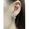 image:imagePrincess Cut Cubic Zirconia Double Piercing Chain Dangle Cartilage Stud Earrings for Women Girls 925 Sterling Silver Dainty Geometric Round CZ Cuff Tassel Drop Climber Crawler Fashion Asymmetrical