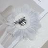 image:image14cm55 Big Silky Fabric Flower Brooch Pin for Women Girls Dainty Peony Camellia Brooches Duckbill Alligator Hair Clips Barrettes Floral Hair Pins Wedding Holiday Costume Accessories PurpleWhite