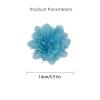 image:image14cm55 Big Silky Fabric Flower Brooch Pin for Women Girls Dainty Peony Camellia Brooches Duckbill Alligator Hair Clips Barrettes Floral Hair Pins Wedding Holiday Costume Accessories PurpleBlue