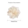 image:image14cm55 Big Silky Fabric Flower Brooch Pin for Women Girls Dainty Peony Camellia Brooches Duckbill Alligator Hair Clips Barrettes Floral Hair Pins Wedding Holiday Costume Accessories PurpleBeige