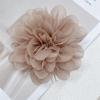 image:image14cm55 Big Silky Fabric Flower Brooch Pin for Women Girls Dainty Peony Camellia Brooches Duckbill Alligator Hair Clips Barrettes Floral Hair Pins Wedding Holiday Costume Accessories PurpleClay Pink