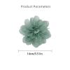 image:image14cm55 Big Silky Fabric Flower Brooch Pin for Women Girls Dainty Peony Camellia Brooches Duckbill Alligator Hair Clips Barrettes Floral Hair Pins Wedding Holiday Costume Accessories PurpleLight Green