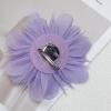 image:image14cm55 Big Silky Fabric Flower Brooch Pin for Women Girls Dainty Peony Camellia Brooches Duckbill Alligator Hair Clips Barrettes Floral Hair Pins Wedding Holiday Costume Accessories PurplePurple