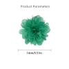 image:image14cm55 Big Silky Fabric Flower Brooch Pin for Women Girls Dainty Peony Camellia Brooches Duckbill Alligator Hair Clips Barrettes Floral Hair Pins Wedding Holiday Costume Accessories PurpleGreen