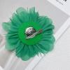 image:image14cm55 Big Silky Fabric Flower Brooch Pin for Women Girls Dainty Peony Camellia Brooches Duckbill Alligator Hair Clips Barrettes Floral Hair Pins Wedding Holiday Costume Accessories PurpleGreen