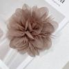 image:image14cm55 Big Silky Fabric Flower Brooch Pin for Women Girls Dainty Peony Camellia Brooches Duckbill Alligator Hair Clips Barrettes Floral Hair Pins Wedding Holiday Costume Accessories PurpleCoffee