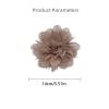image:image14cm55 Big Silky Fabric Flower Brooch Pin for Women Girls Dainty Peony Camellia Brooches Duckbill Alligator Hair Clips Barrettes Floral Hair Pins Wedding Holiday Costume Accessories PurpleCoffee
