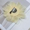 image:image14cm55 Big Silky Fabric Flower Brooch Pin for Women Girls Dainty Peony Camellia Brooches Duckbill Alligator Hair Clips Barrettes Floral Hair Pins Wedding Holiday Costume Accessories PurpleBright Yellow
