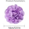 image:image14cm55in Fabric Silky Peony Flower Brooch Pin for Women Girls Fashion Floral Brooches Lapel Hair Pins Eelegant Wedding Cocktail Party Costume Dress Accessories Holiday Festival JewelryPurple