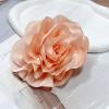 image:image14cm55in Fabric Silky Peony Flower Brooch Pin for Women Girls Fashion Floral Brooches Lapel Hair Pins Eelegant Wedding Cocktail Party Costume Dress Accessories Holiday Festival JewelryOrange