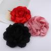 image:image14cm55in Fabric Silky Peony Flower Brooch Pin for Women Girls Fashion Floral Brooches Lapel Hair Pins Eelegant Wedding Cocktail Party Costume Dress Accessories Holiday Festival JewelryBlack