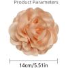 image:image14cm55in Fabric Silky Peony Flower Brooch Pin for Women Girls Fashion Floral Brooches Lapel Hair Pins Eelegant Wedding Cocktail Party Costume Dress Accessories Holiday Festival JewelryOrange