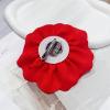 image:image14cm55in Fabric Silky Peony Flower Brooch Pin for Women Girls Fashion Floral Brooches Lapel Hair Pins Eelegant Wedding Cocktail Party Costume Dress Accessories Holiday Festival JewelryRed