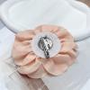 image:image14cm55in Fabric Silky Peony Flower Brooch Pin for Women Girls Fashion Floral Brooches Lapel Hair Pins Eelegant Wedding Cocktail Party Costume Dress Accessories Holiday Festival JewelryOrange