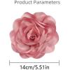image:image14cm55in Fabric Silky Peony Flower Brooch Pin for Women Girls Fashion Floral Brooches Lapel Hair Pins Eelegant Wedding Cocktail Party Costume Dress Accessories Holiday Festival JewelryDeep Pink