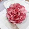 image:image14cm55in Fabric Silky Peony Flower Brooch Pin for Women Girls Fashion Floral Brooches Lapel Hair Pins Eelegant Wedding Cocktail Party Costume Dress Accessories Holiday Festival JewelryDeep Pink