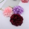 image:image14cm55in Fabric Silky Peony Flower Brooch Pin for Women Girls Fashion Floral Brooches Lapel Hair Pins Eelegant Wedding Cocktail Party Costume Dress Accessories Holiday Festival JewelryWine Red