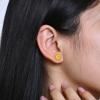 image:image18g Gold Plated Flower Leaf Fruit Stud Earrings for Women Stainless Steel Hypoallergenic Small Cartilage Studs Earring Dainty Cute Accessories Jewelry Gifts for Birthday HolidayOrange