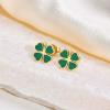 image:image18g Gold Plated Flower Leaf Fruit Stud Earrings for Women Stainless Steel Hypoallergenic Small Cartilage Studs Earring Dainty Cute Accessories Jewelry Gifts for Birthday HolidayClover