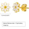 image:image18g Gold Plated Flower Leaf Fruit Stud Earrings for Women Stainless Steel Hypoallergenic Small Cartilage Studs Earring Dainty Cute Accessories Jewelry Gifts for Birthday HolidayDaisy